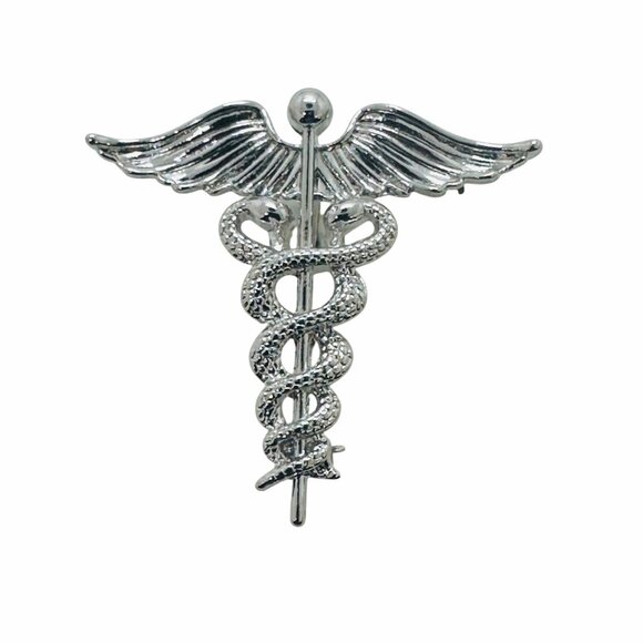 Pin Staff of Hermes Caduceus Medical Doctor Symbol Medicine Medical Broch Silver - Picture 2 of 5